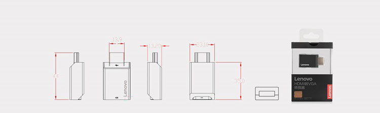 Lenovo HDMI转VGA转换器 (GX90Q17292)